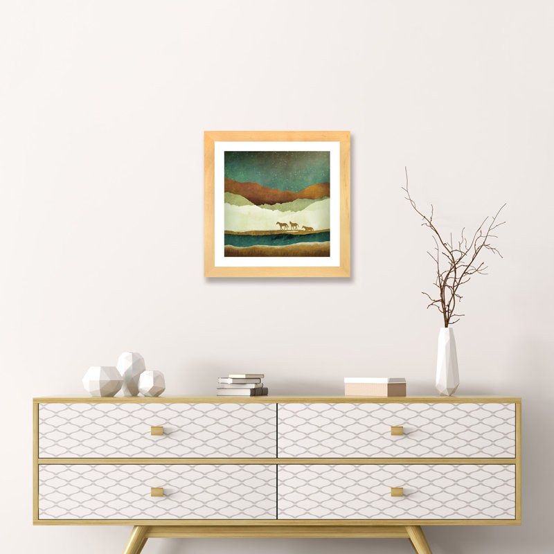 " Stary Range ", 16" H x 16" W x 1" D, Natural Paper Framed