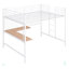 Full Metal Loft Bed With Desk And Metal Grid-1918460677