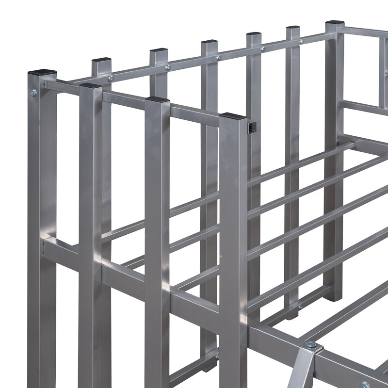Lit mezzanine simple avec toit et échelle Loda, Chrome