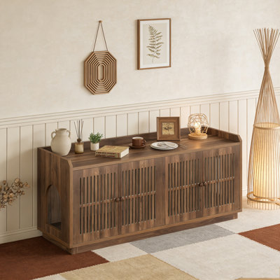 Cat Litter Box Enclosure with 2 Cabinets