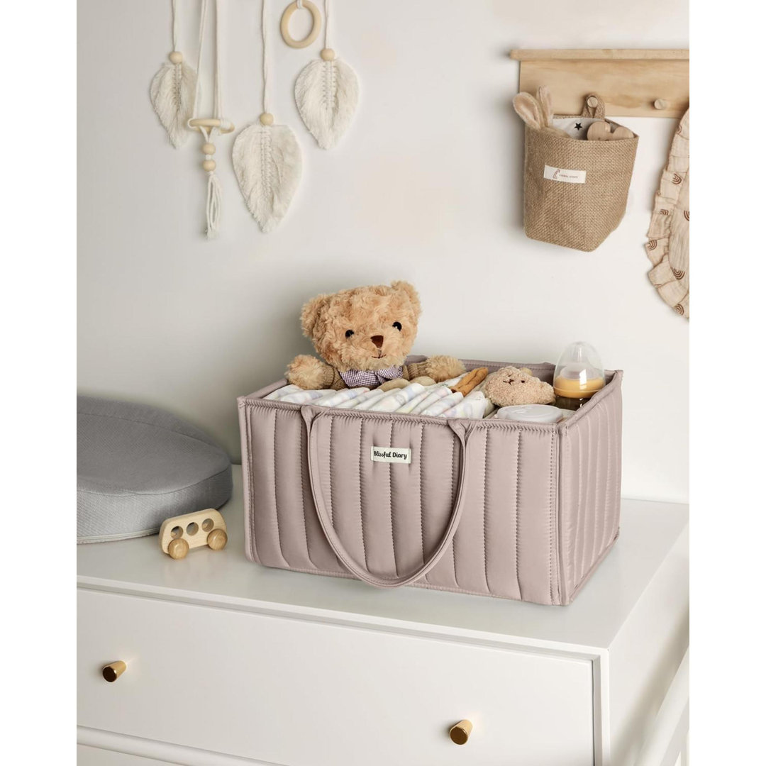 Nappy Caddy Organiser, Baby Diaper Caddy For Nappy Station, Stylish Storage Basket For Newborn Essentials, Baby Shower Gifts For Girl Or Boy,Pastoral