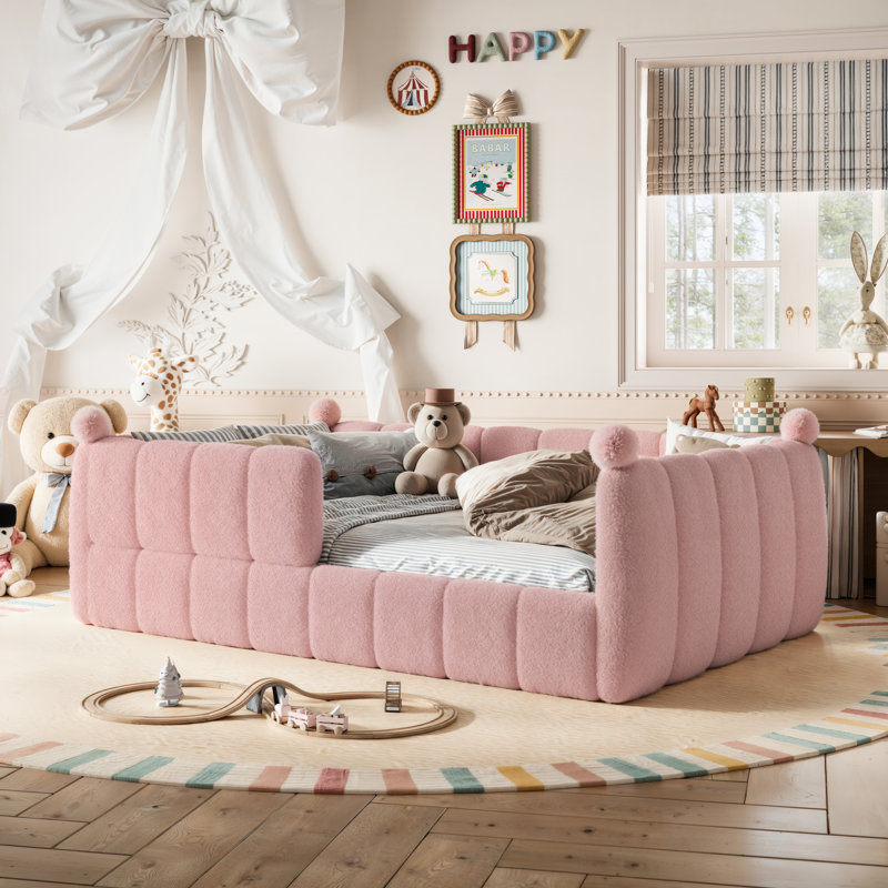 Lit double rembourré Montessori, Full, Pink