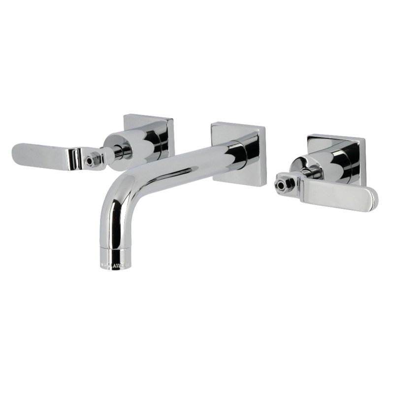 Kingston Brass Whitaker Two-Handle 3-Hole Wall Mount Bathroom Faucet, Polished Chrome
