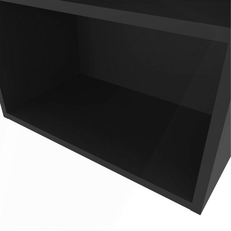 Black Wall Cabinet With Open Storage