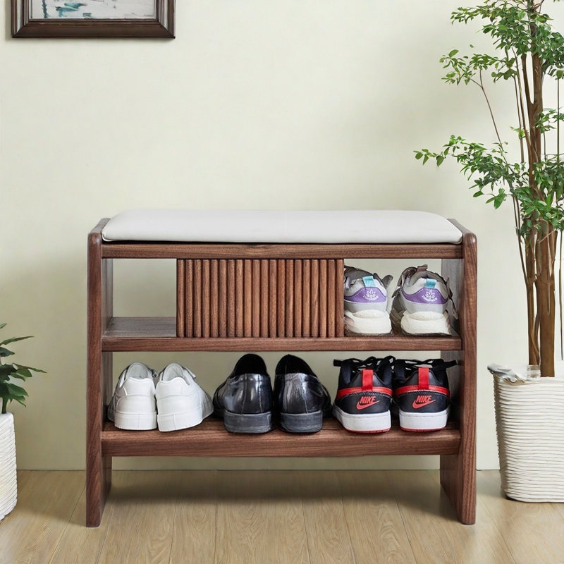 Banc de rangement 6 paires en bois massif Minimalist