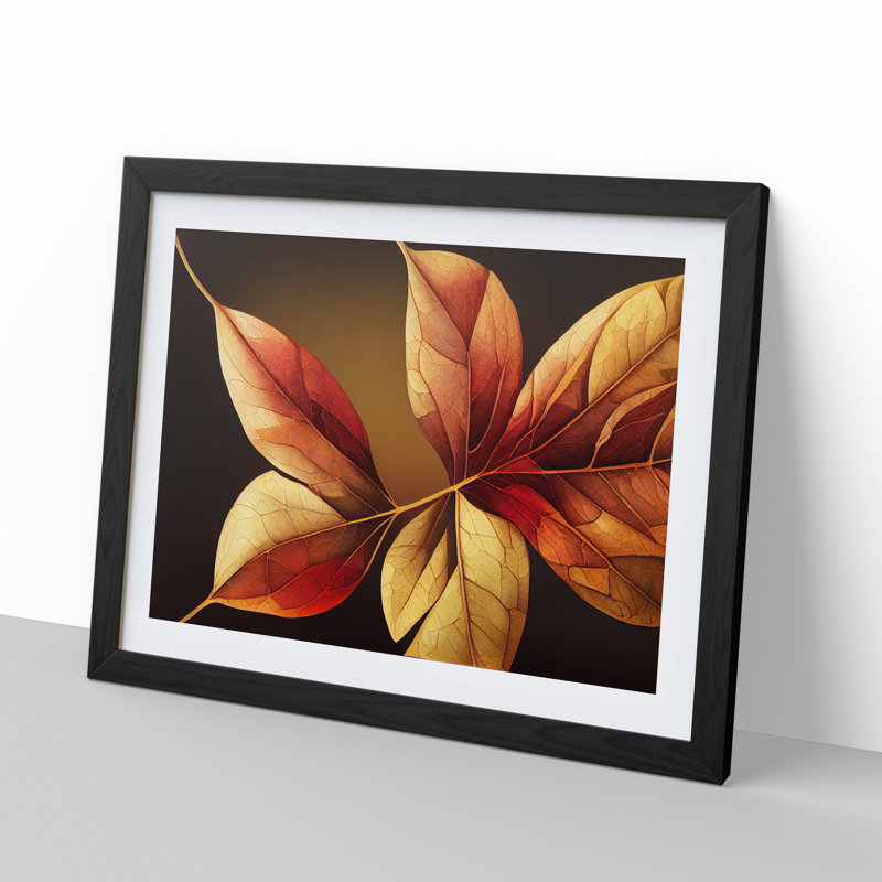 Showstopping Autumn Leaf - Framed Print, Black, 34cm H x 46cm W x 2cm D