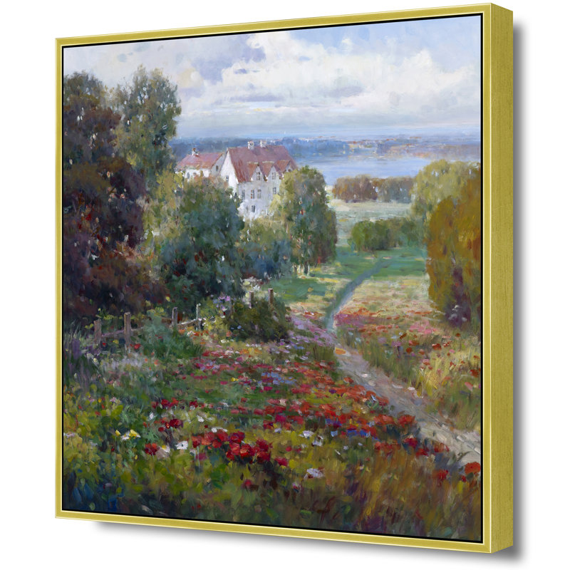 The Manor Path Print, 47" H x 47" W, Gold
