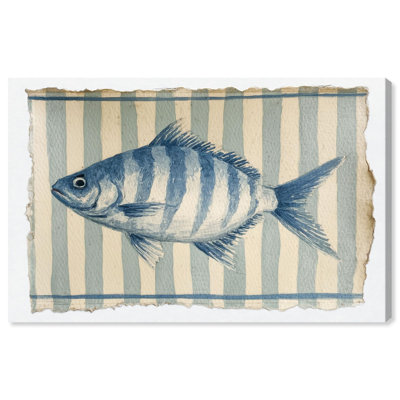 "Stripes of the Sea III", art mural sur toile par Art Remedy, 24 x 16