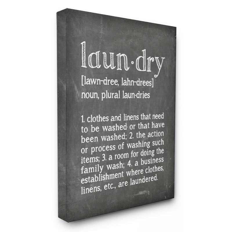 " Laundry Definition Chalk Look ", 20" H x 16" W, Wrapped Canvas
