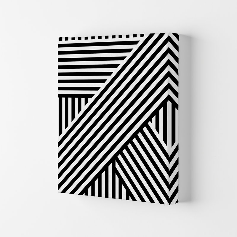 Black And White Large Stripes - Print, No Frame, 42cm H x 30cm W x 1cm D