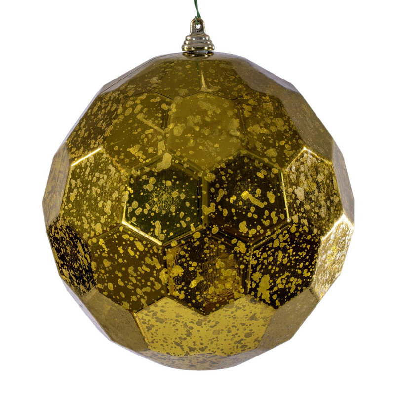Vickerman 6" Honeycomb Mercury Ornament. It includes 2 pieces per bag., Olive