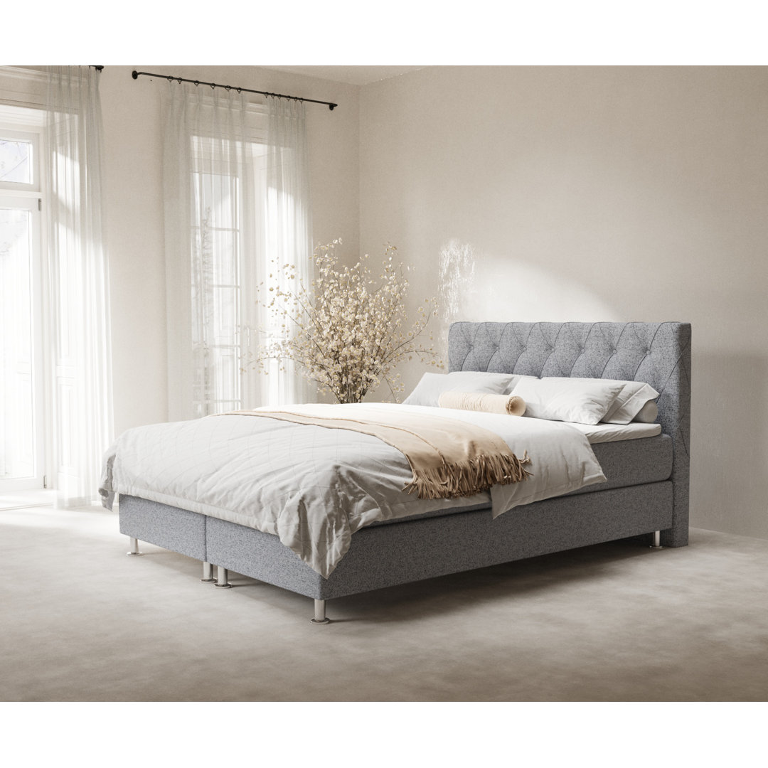 Echtes Boxspringbett Quamaine mit Zwei Matratzen und Topper