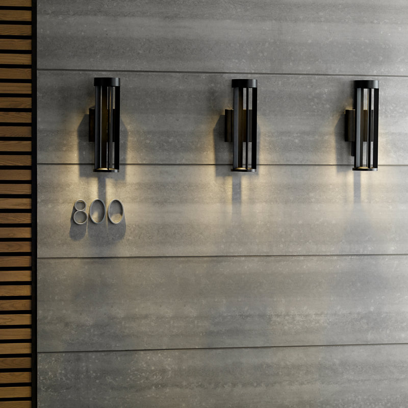 Turbo LED Outdoor Armed Sconce, Black