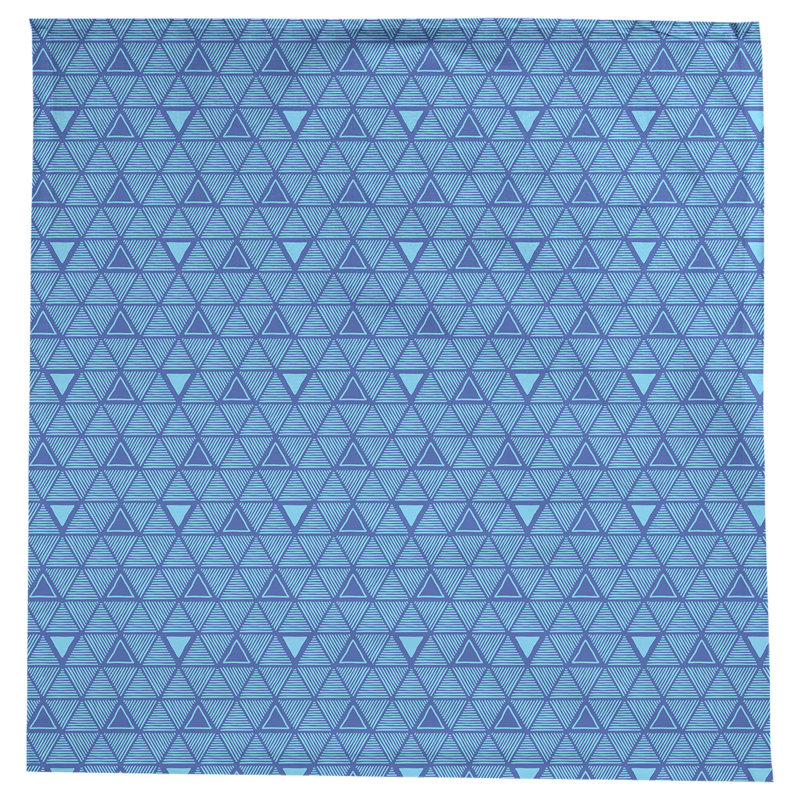 Classic Hand Drawn Triangles Tablecloth, Blue/Sky Blue