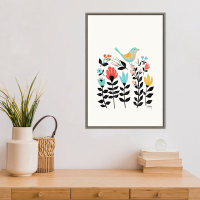" Folk Art Garden (Bird) " by Annie Bailey Painting Print