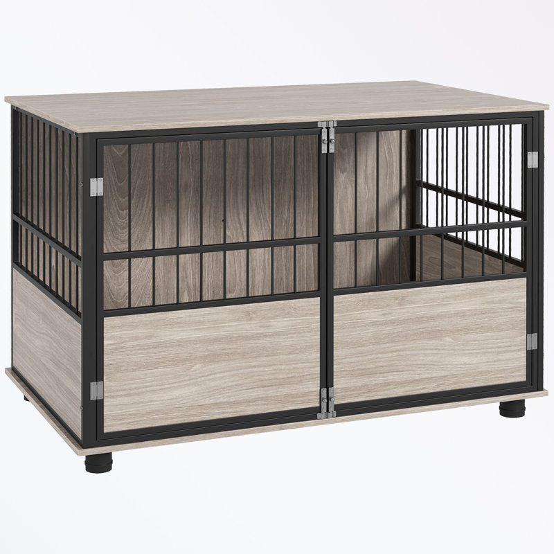 Cage en bois pour chien avec 3 portes