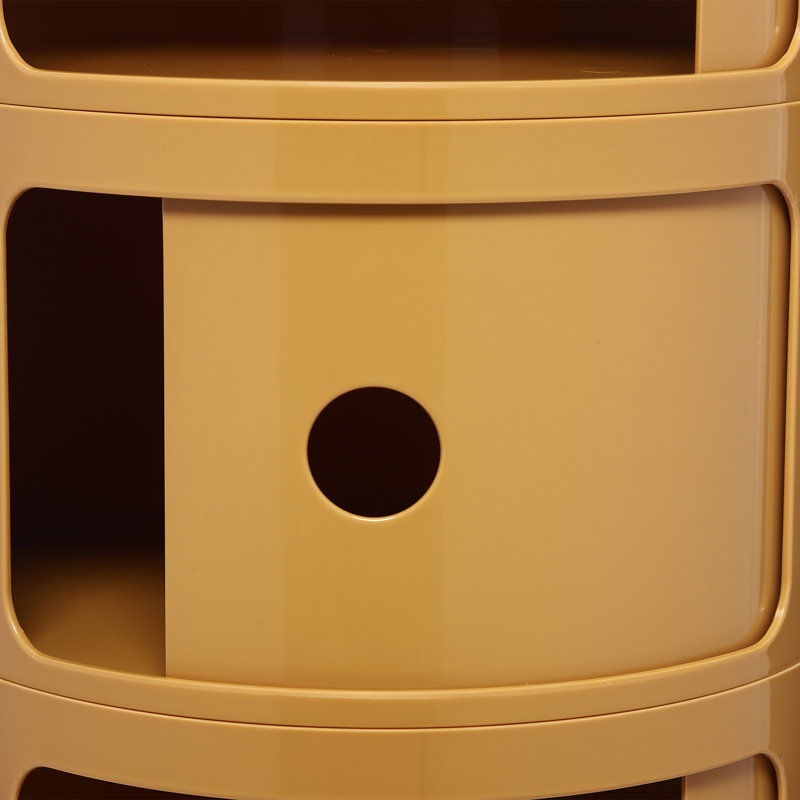 Millian 3-Tier Round Cabinet Drawer Organizer With Storage, Yellow