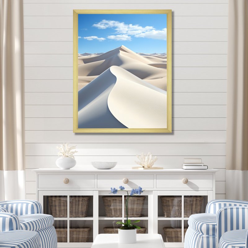 Impression sur toile Coastal Wind Dunes I - Paysage et nature, H 20 po x l 12 po x P 1 po, Encadrement doré