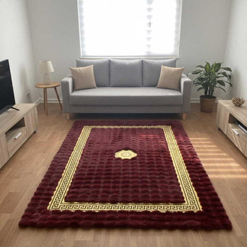 Tapis bourgogne et doré, Rectangle 5 pi x 7,5 pi