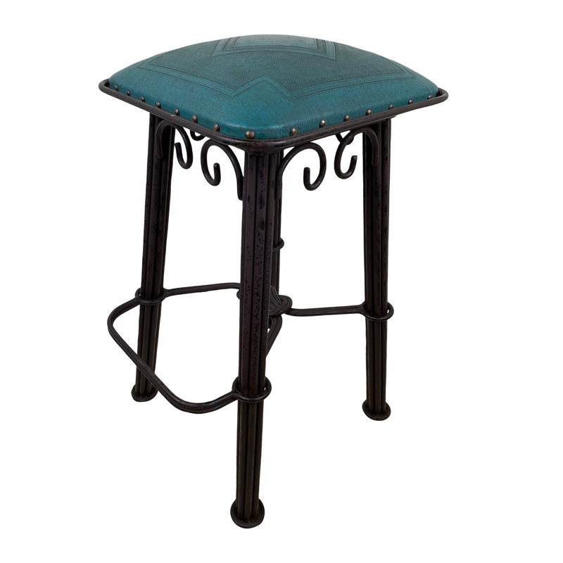 Tabouret de bar et de comptoir Greber, Bleu sarcelle, Tabouret de comptoir (siège d'une hauteur de 26 p