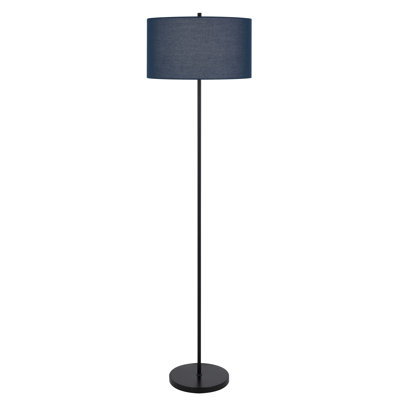 Floor Lamp 58.75" H with Dark Bronze Finish and Navy Shade