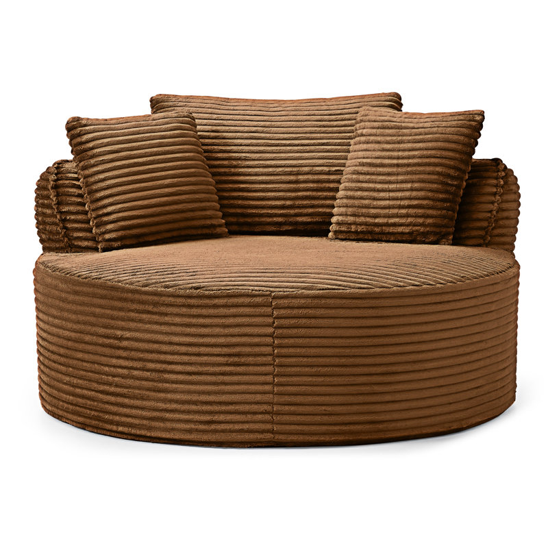 Méridienne circulaire en mousse avec oreillers, Orange