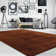 Prebe Rectangle Solid Colour Machine Woven Polyester Area Rug in Copper