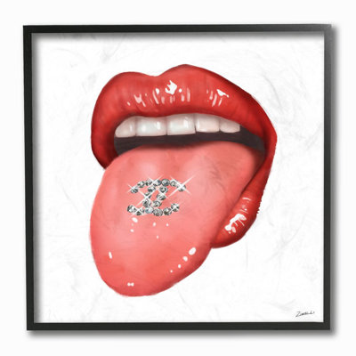 " Sassy Tongue Out Fashion Brand Detail Lips " by Ziwei Li