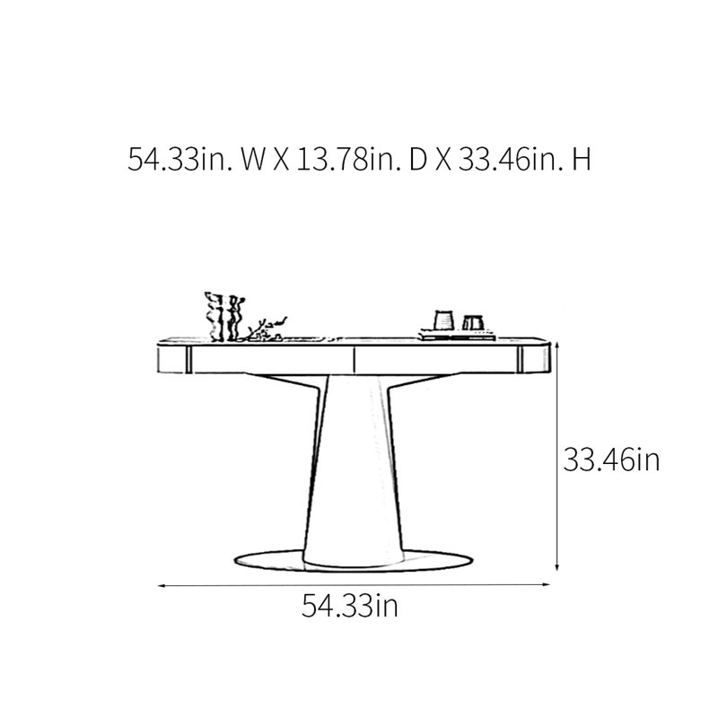 Console Modern Minimalist Luxury Art, Gris foncé, H 33,46 po x l 54,33 po x P 13,78 po