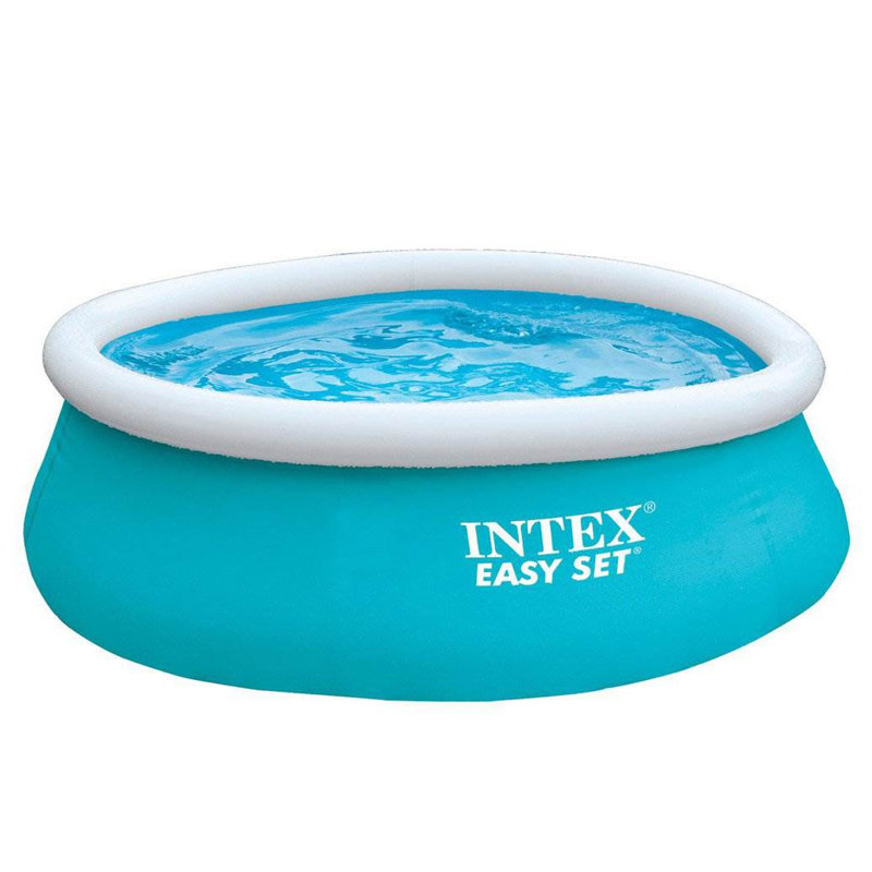 Plastic Round Inflatable Pool H x W x L, Blue/White, 6' W x 20" H