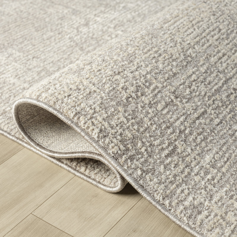 High-Low Modern Farmhouse Premium Performance Neutral Indoor Area Rug, Rectangle 6' x 9'3"