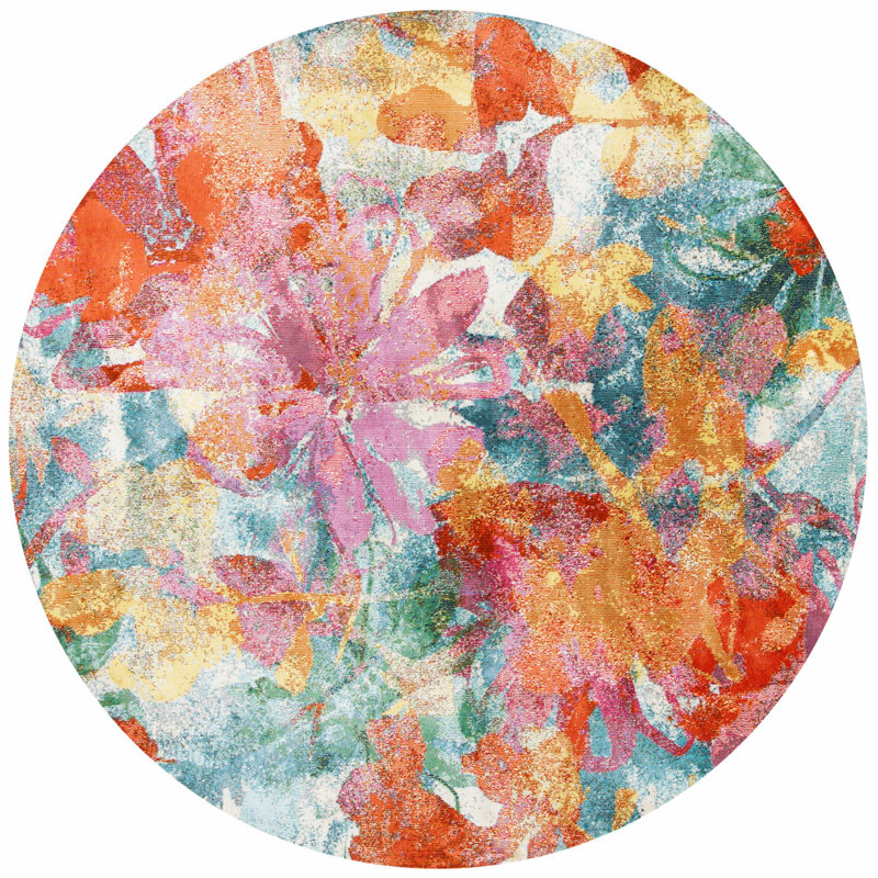 Tapis floral Magalia 300 Performance, Rond 6 pi 7 po