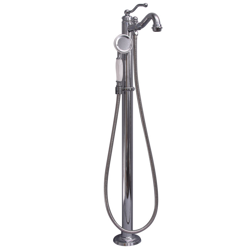 Lamar Bathroom Freestanding Tub Filler with Diverter, Polished Chrome
