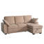 Canapé modulaire à 3 places avec plateau porte-gobelet amovible, méridienne de rangement et agencement modulaire, revêtement multifonctionnel en chenille brune, méridienne convertible, plateau à dossier réglable