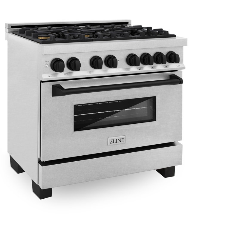 ZLINE Autograph 36" Legacy Dual Fuel Range, Matte Black Satin Stainless Steel