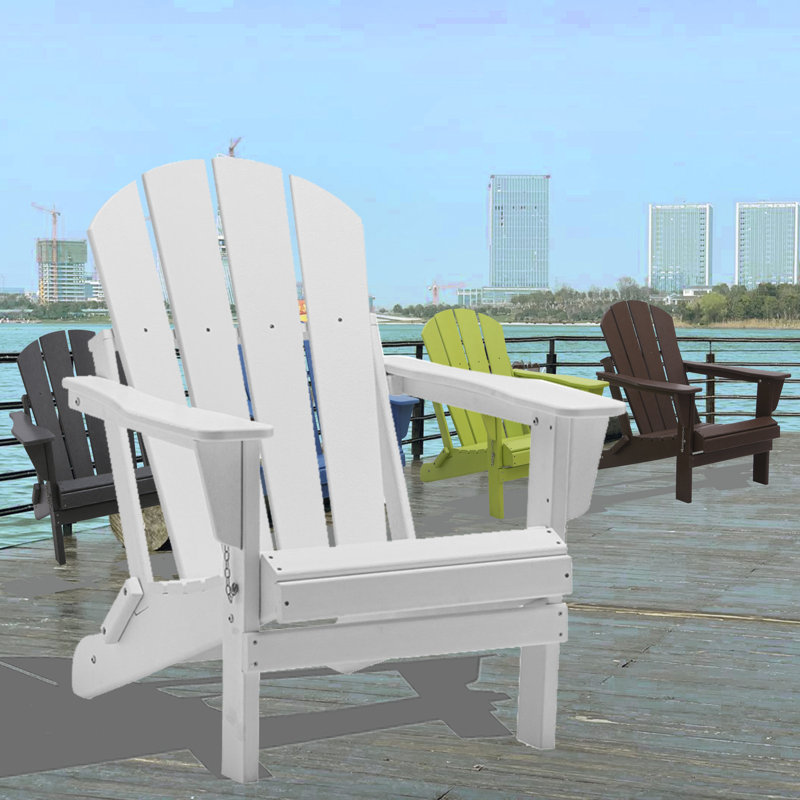 Loyce Outdoor Adirondack Chair, White