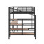 Lit mezzanine double en métal avec bureau et échelle de rangement latérale-1492095346