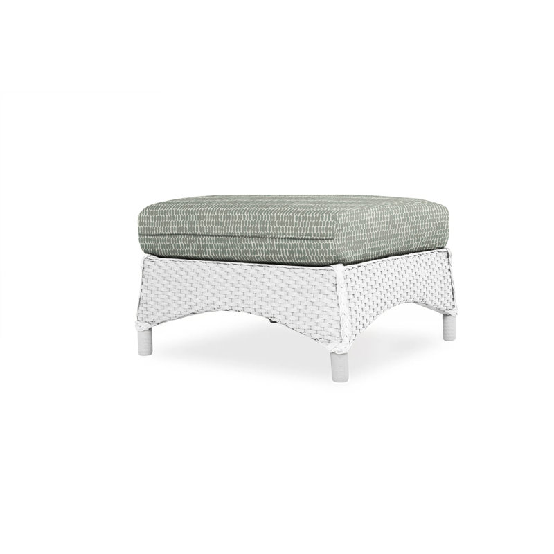 Mandalay Outdoor Ottoman, Decorline Navy, White