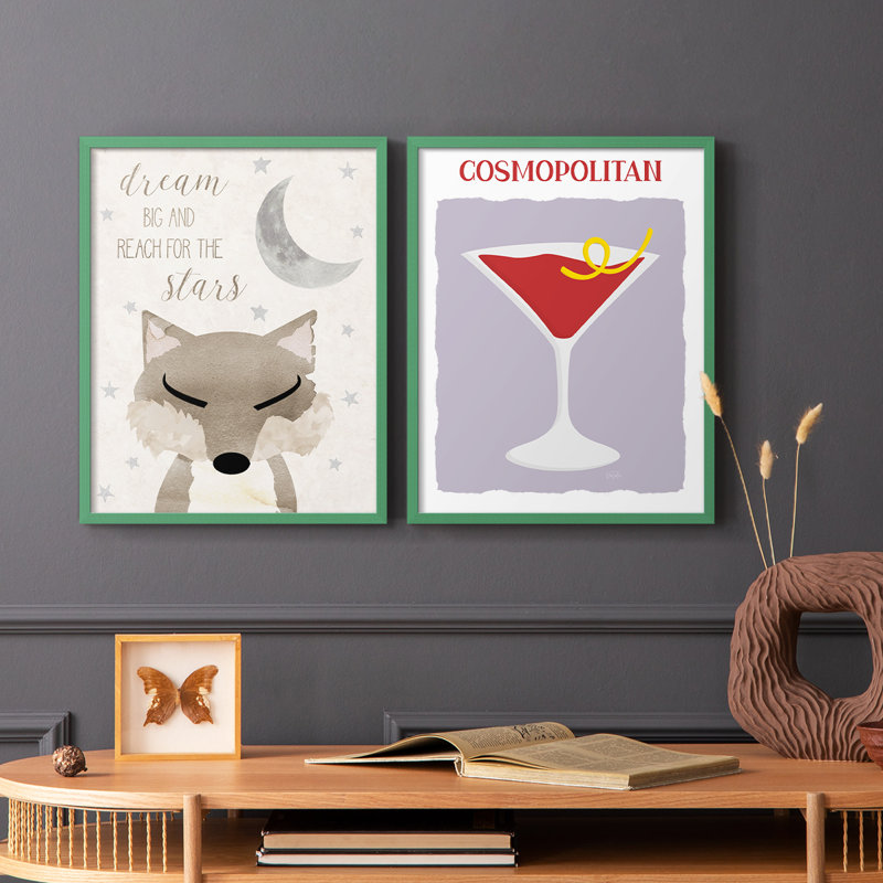 Goodnight Fox - reproduction encadrée de qualité supérieure - prête à être accrochée - aucun clou requis - aucun clou requis