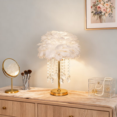 9.8-inch Feather Crystal Table Lamp