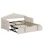 Lit de jour rembourré avec lit gigogne escamotable à hauteur réglable et port de charge USB et Type-C, structure de lit de jour avec 2 poches latérales-954453708