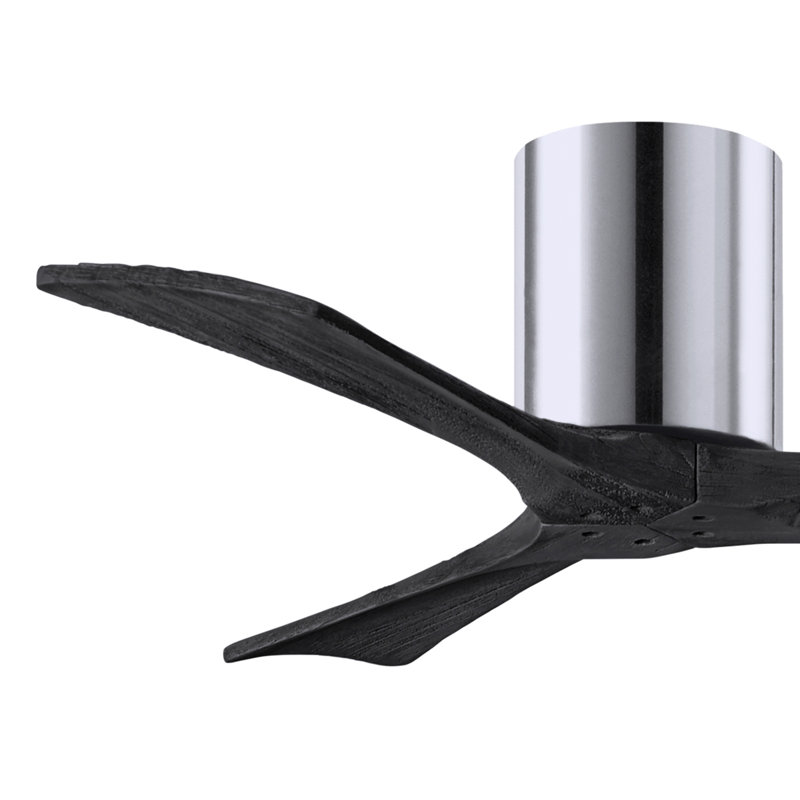 Ventilateur de plafond à 3 pales Olivier, Chrome poli, Noir mat, 42"