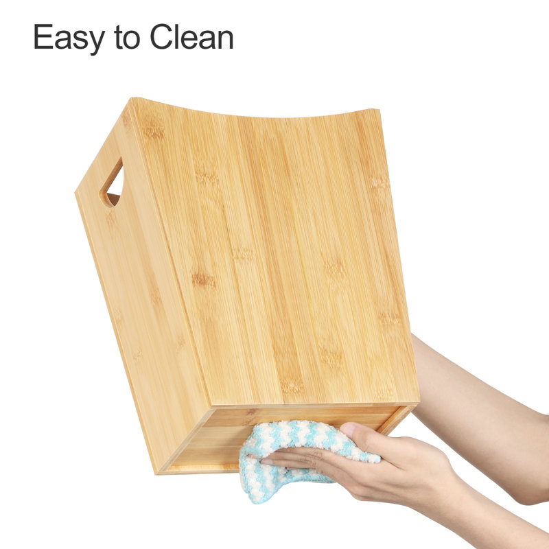 Natural Bamboo 2-Gallon Open Waste Basket