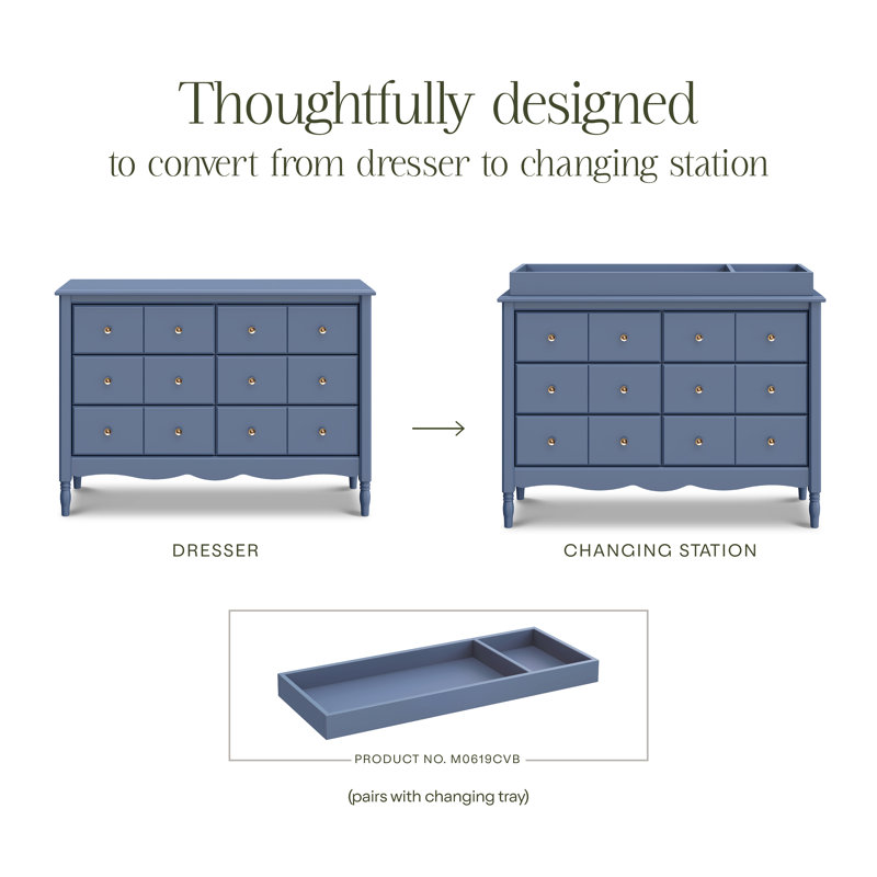 Liberty 6 Drawer 48" W Double Dresser, Cove Blue
