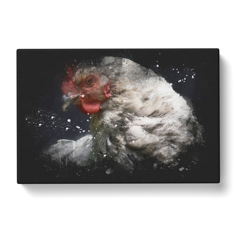 White Hen - Wrapped Canvas, 35cm H x 50cm W x 3cm D
