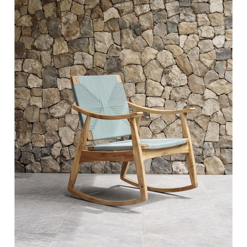 Chaise berçante Izapa, Teck transparent, Cordon tressé naturel / spa naturel