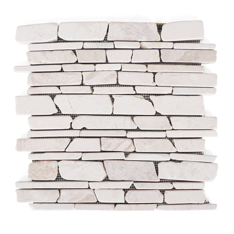 Stone Wall Tiles - 10 Pack, White