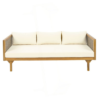CLAREMONT 3 SEATER DAYBED WITH RATTAN ARMS