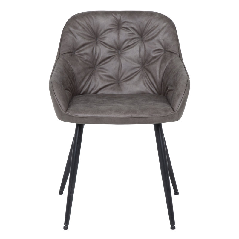 Fauteuil capitonné Pederson gris foncé