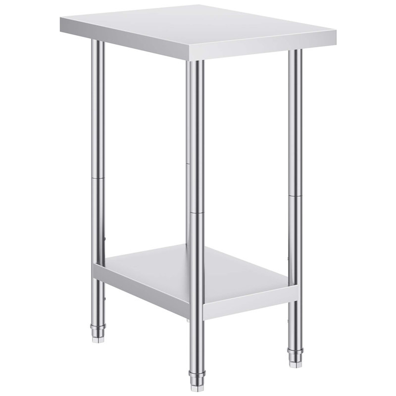 Stainless Steel Prep Table With 3 Adjustable Shelf Levels, Heavy-Duty Commercial Workstation For Kitchen, Garage, Restaurant, And Outdoor Use.